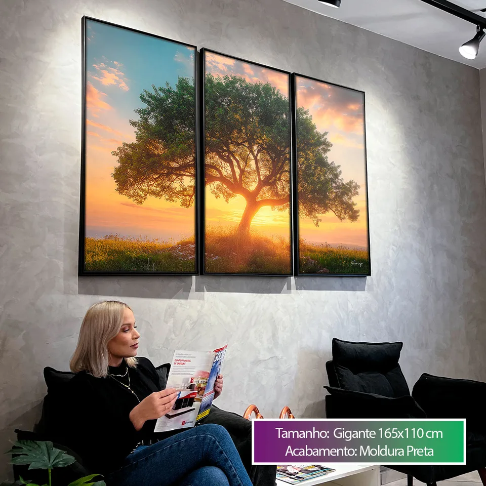 8958 Quadro Árvore ao Entardecer 3 Peças (8)