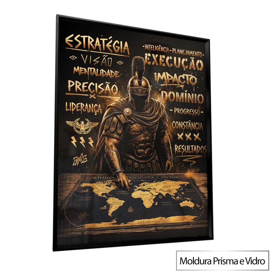 Quadro A Odisseia Grafite Dourado