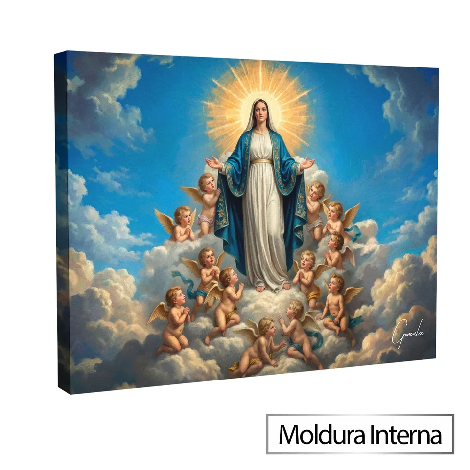 Quadro Maria Imaculada — Moldura Interna, Médio 64x48