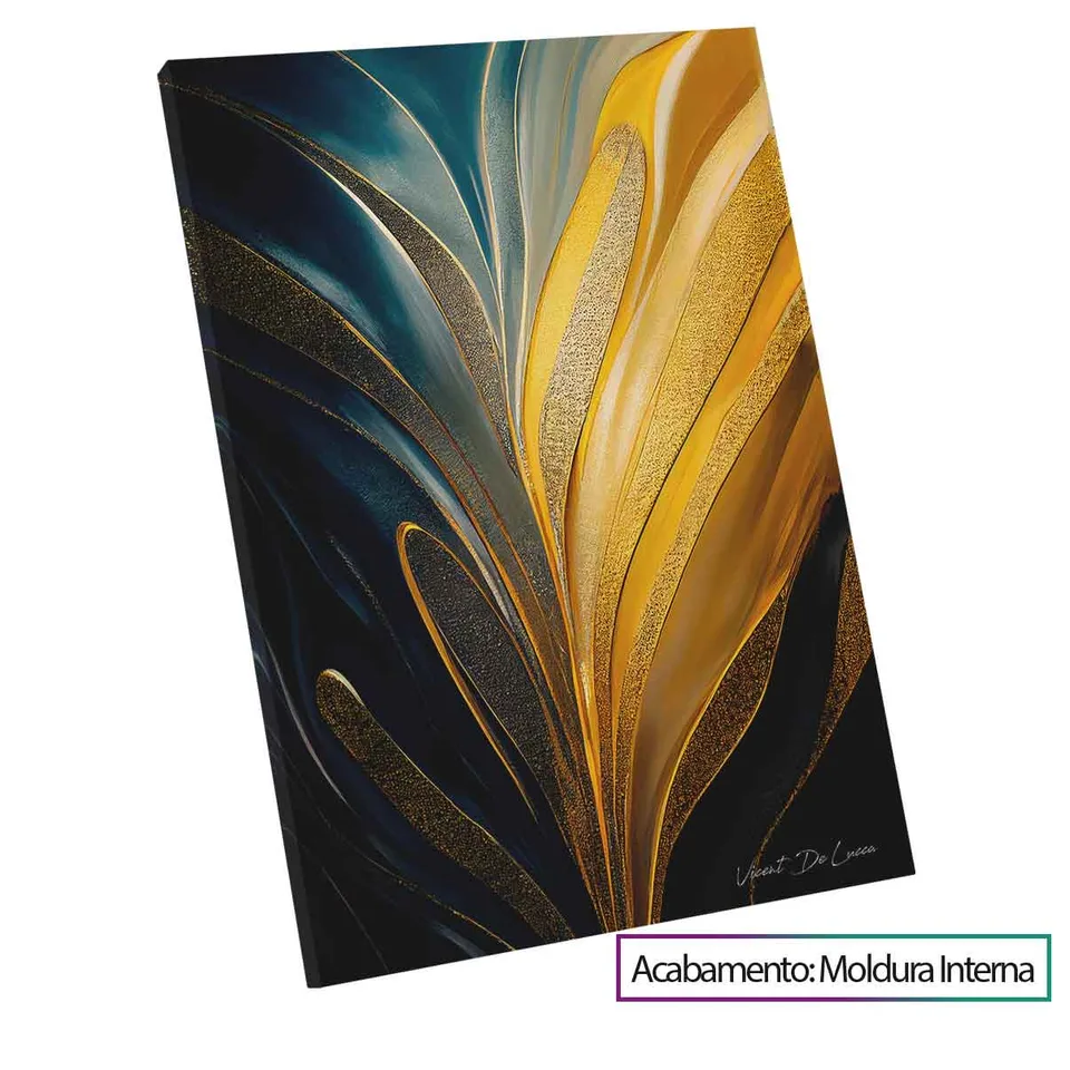 Quadro Abstrato Perene — Moldura Interna, Médio 64x48