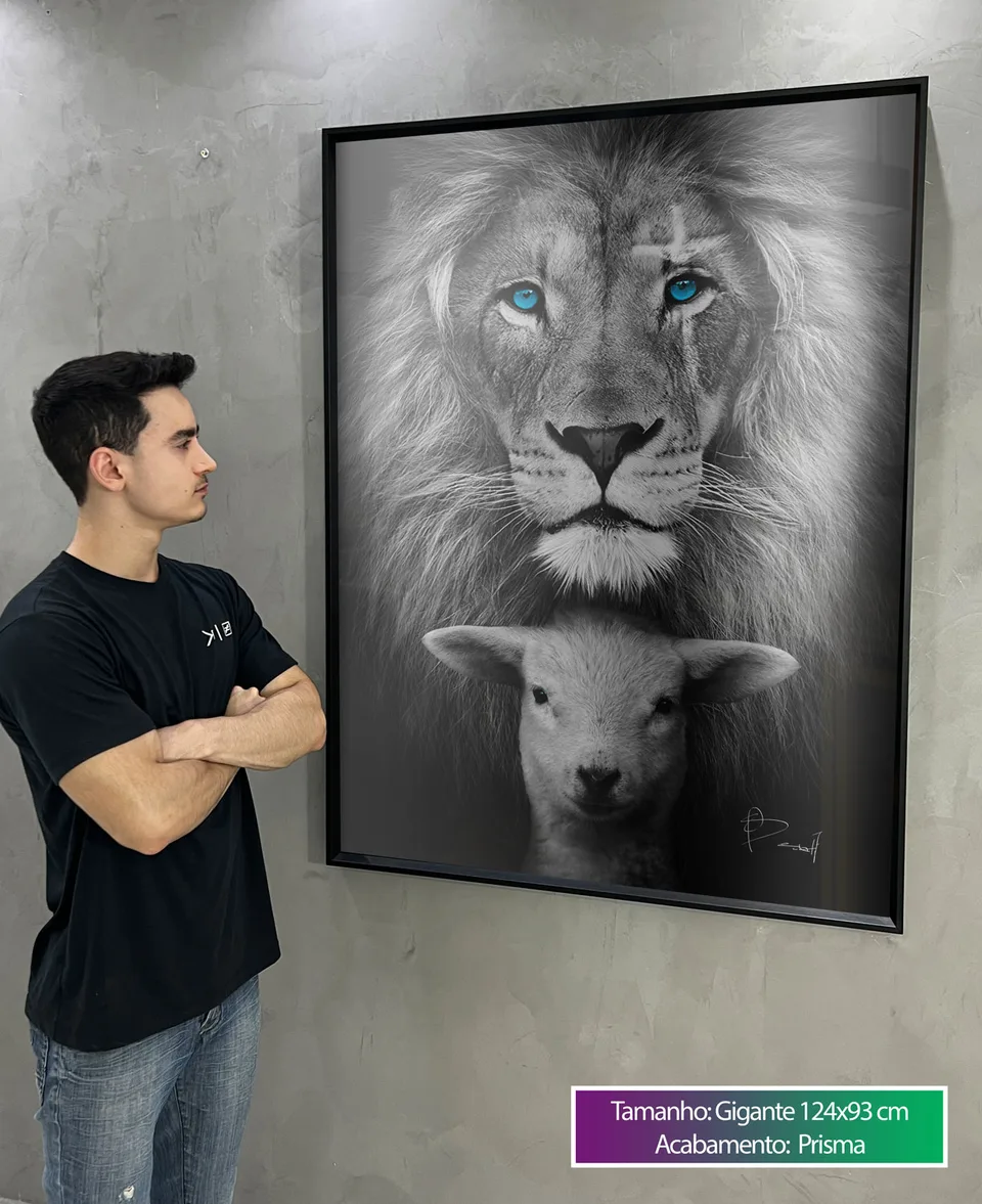 Quadro decorativo O Leão e o Cordeiro