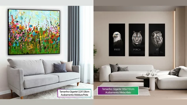 Como Escolher o Tamanho do Quadro: Guia Completo por Ambiente