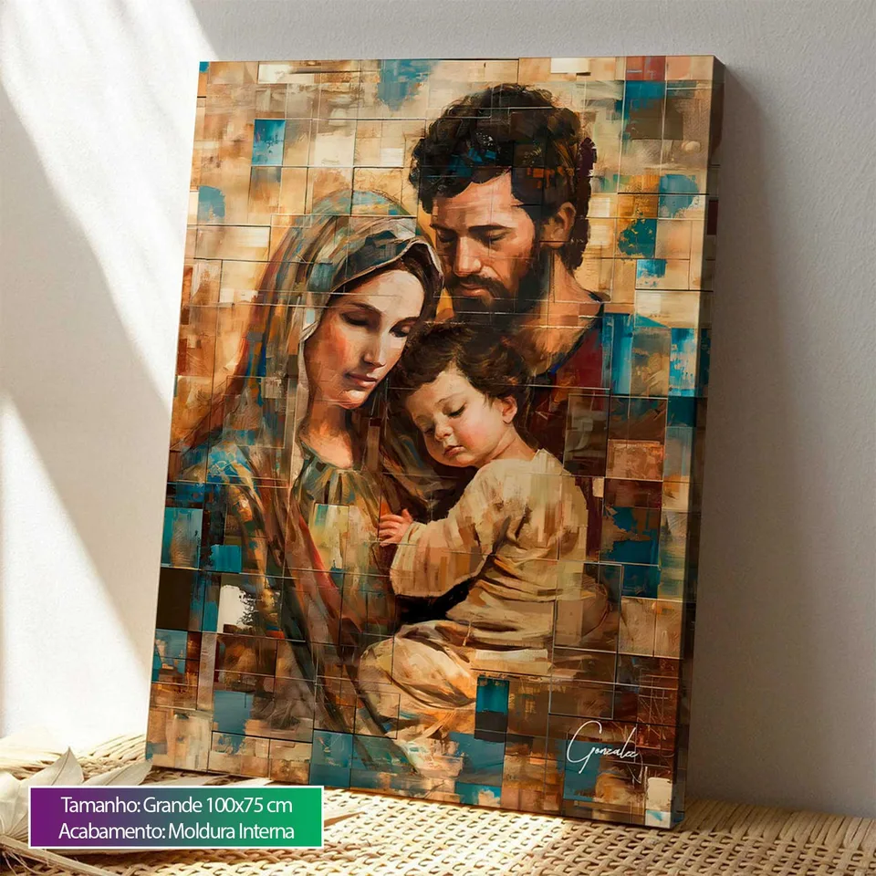 8947 Quadro Sagrada Família Grid Art (2)