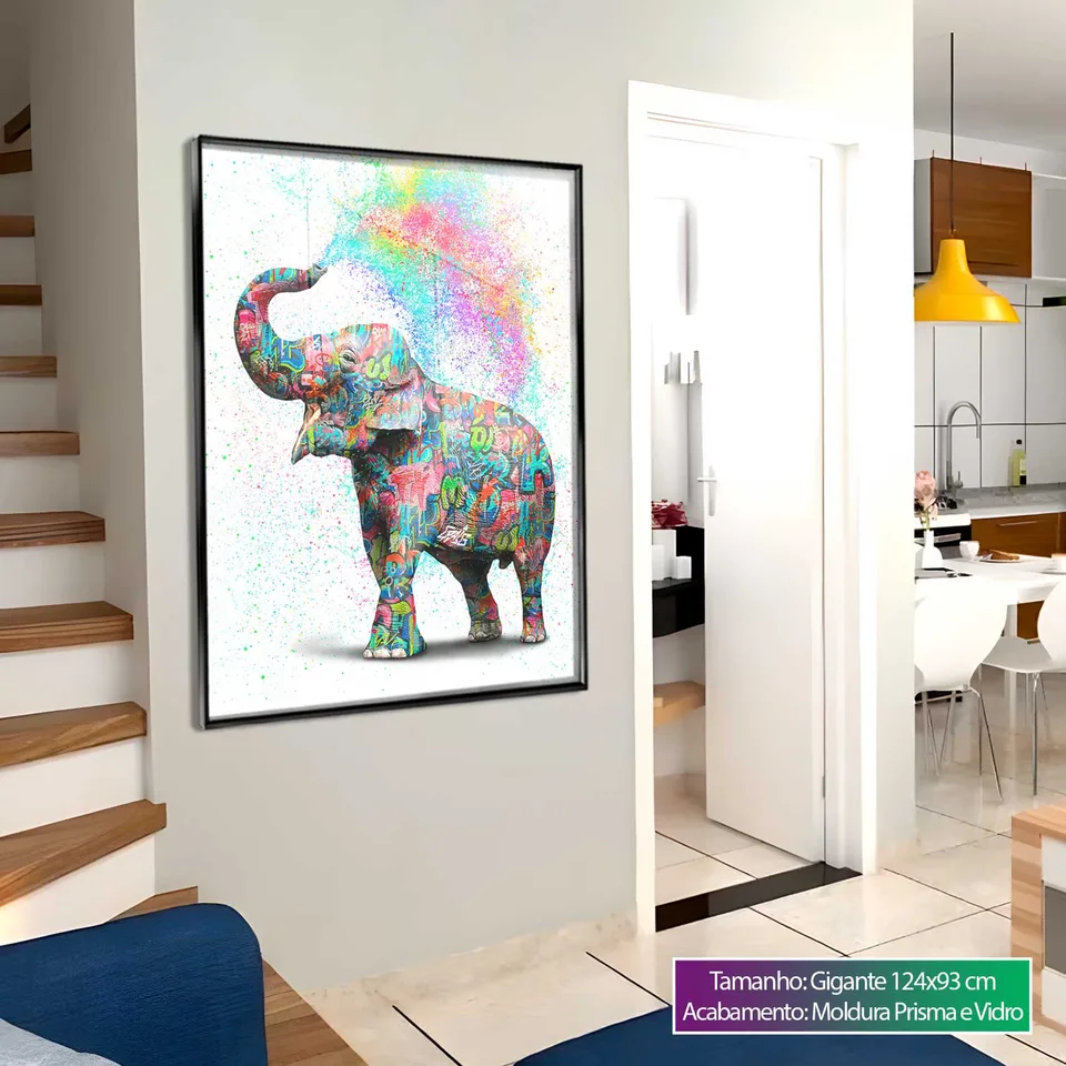 Quadro Elefante Colorido Grafite CRAIG — foto 8