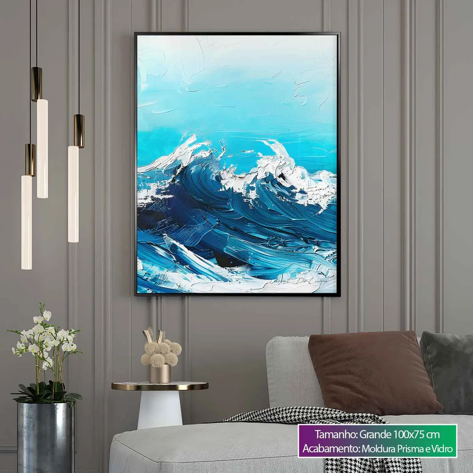 Quadro Abstrato Ondas Turbulentas — foto 8