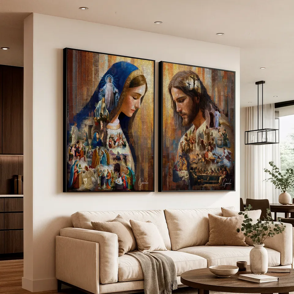 Quadro O Legado de Jesus e Maria 2 Peças (12)