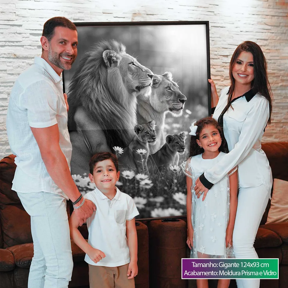 8981 Quadro Família de Leões no Campo (7)