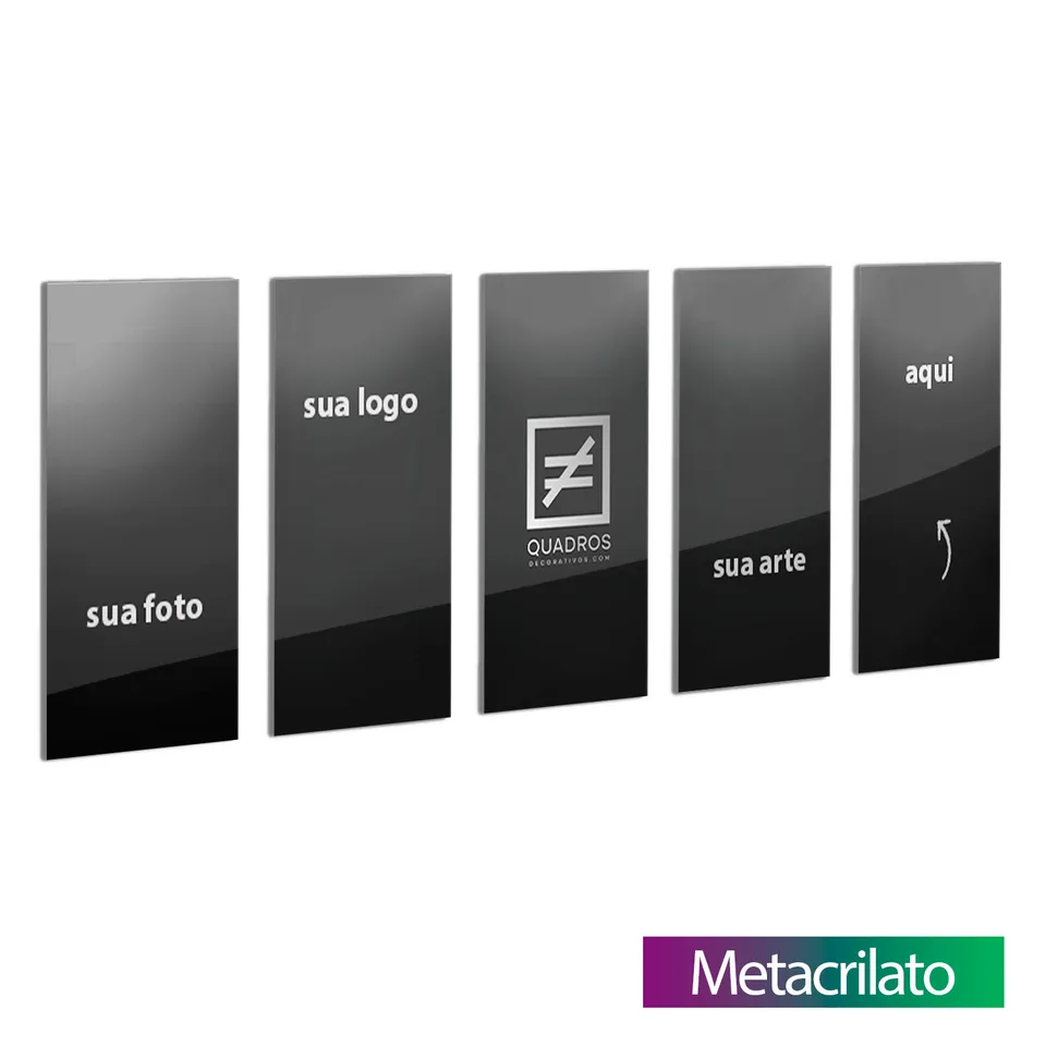 Quadro Personalizado 5 Peças Acabamento Metacrilato
