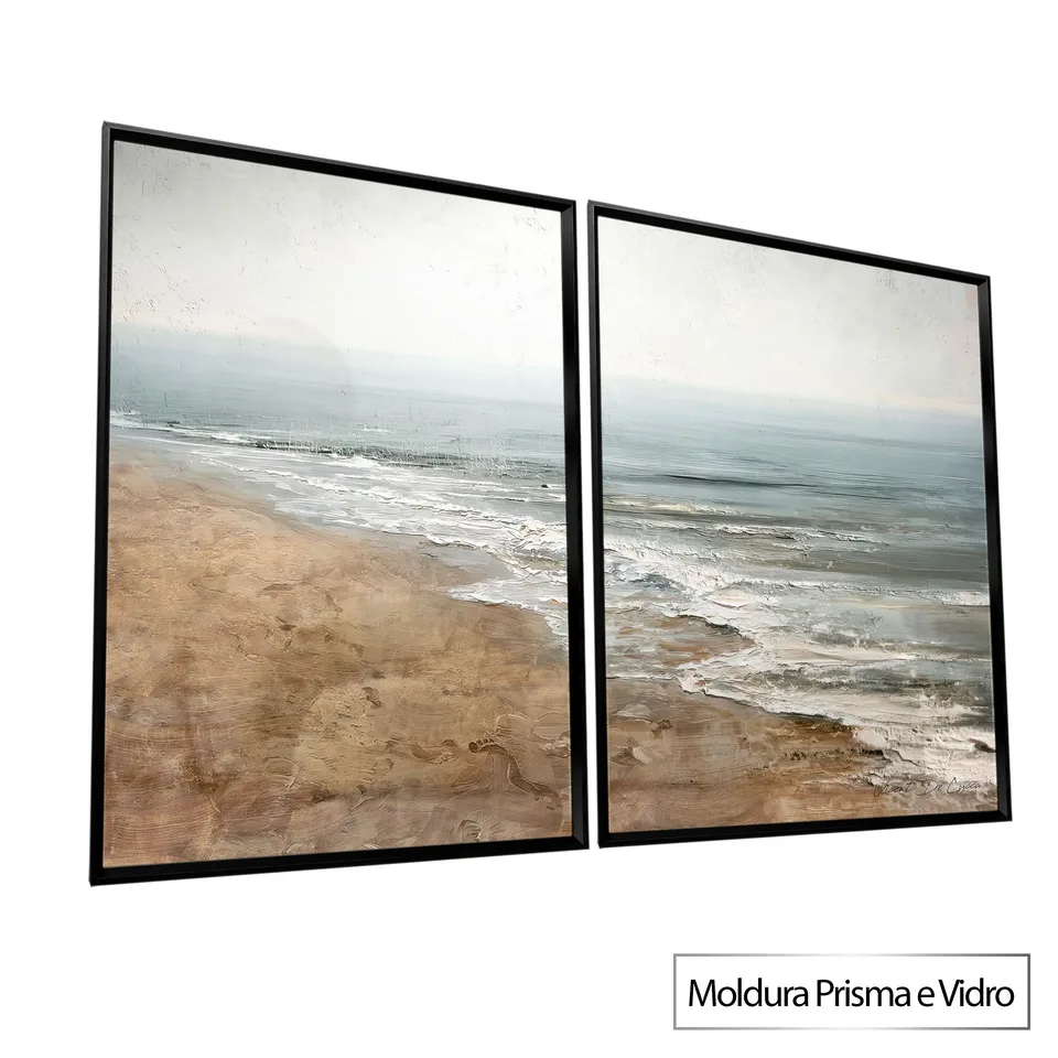 Quadro Recanto Litoral 2 Peças - Coleção Abstrato Natural