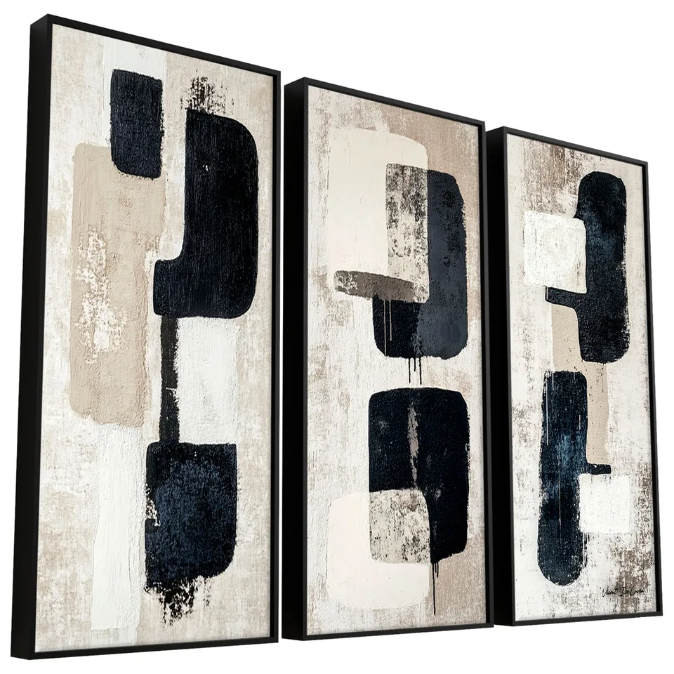 Quadro Abstrato Essência Minimalista 3 Peças - Quadros Abstratos | QuadrosDecorativos.com