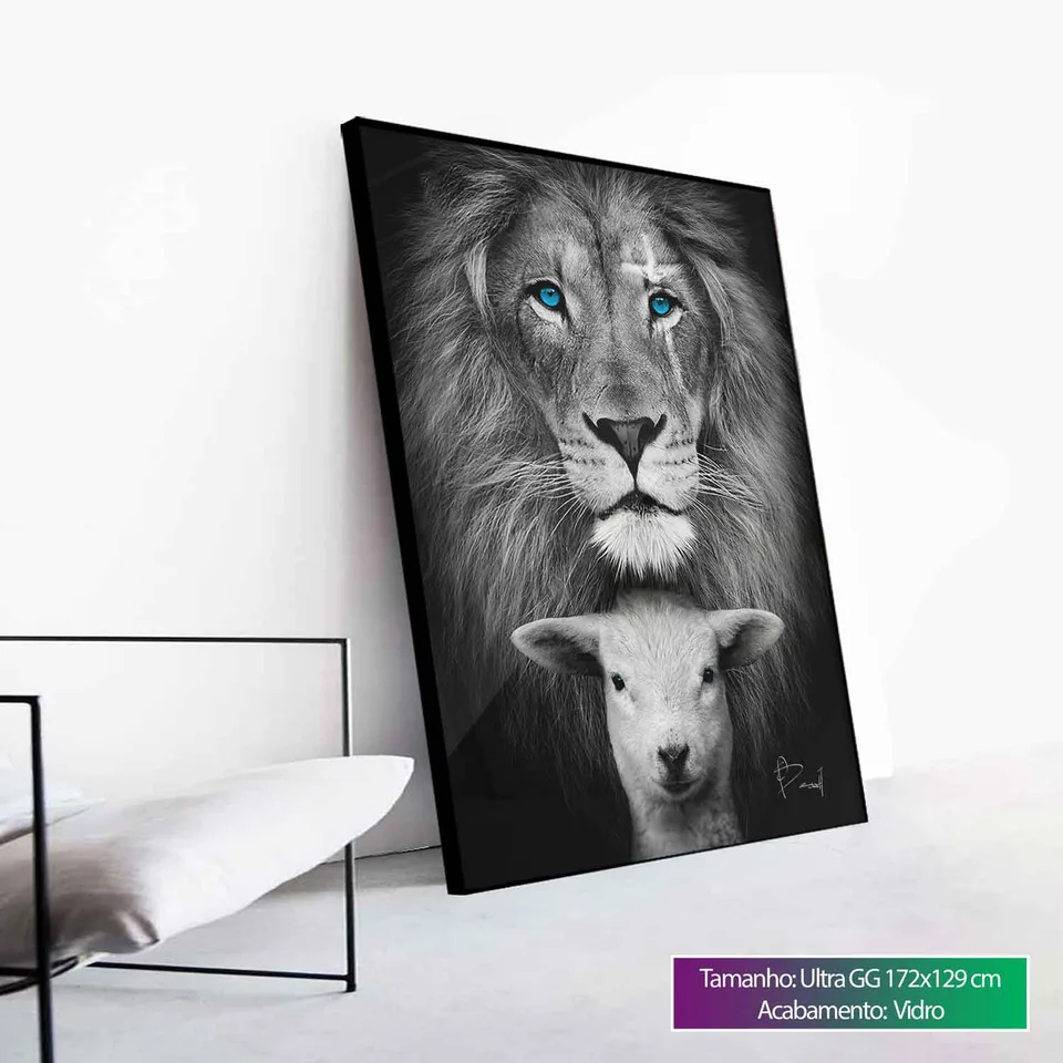 Quadro decorativo O Leão e o Cordeiro