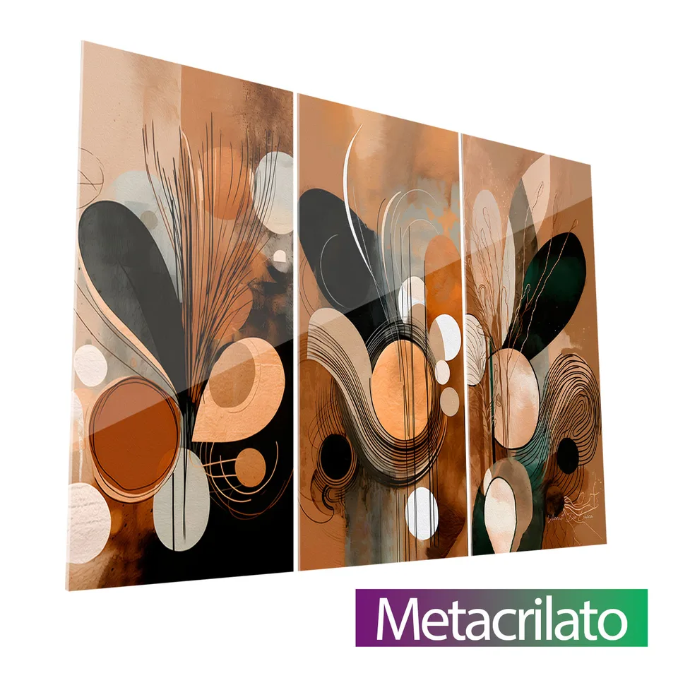 Quadro Boho Areia e Terra 3 Peças