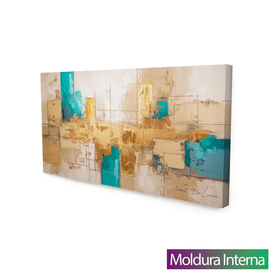 Quadro Arquitetura Abstrata — Moldura Interna, Médio 68x34