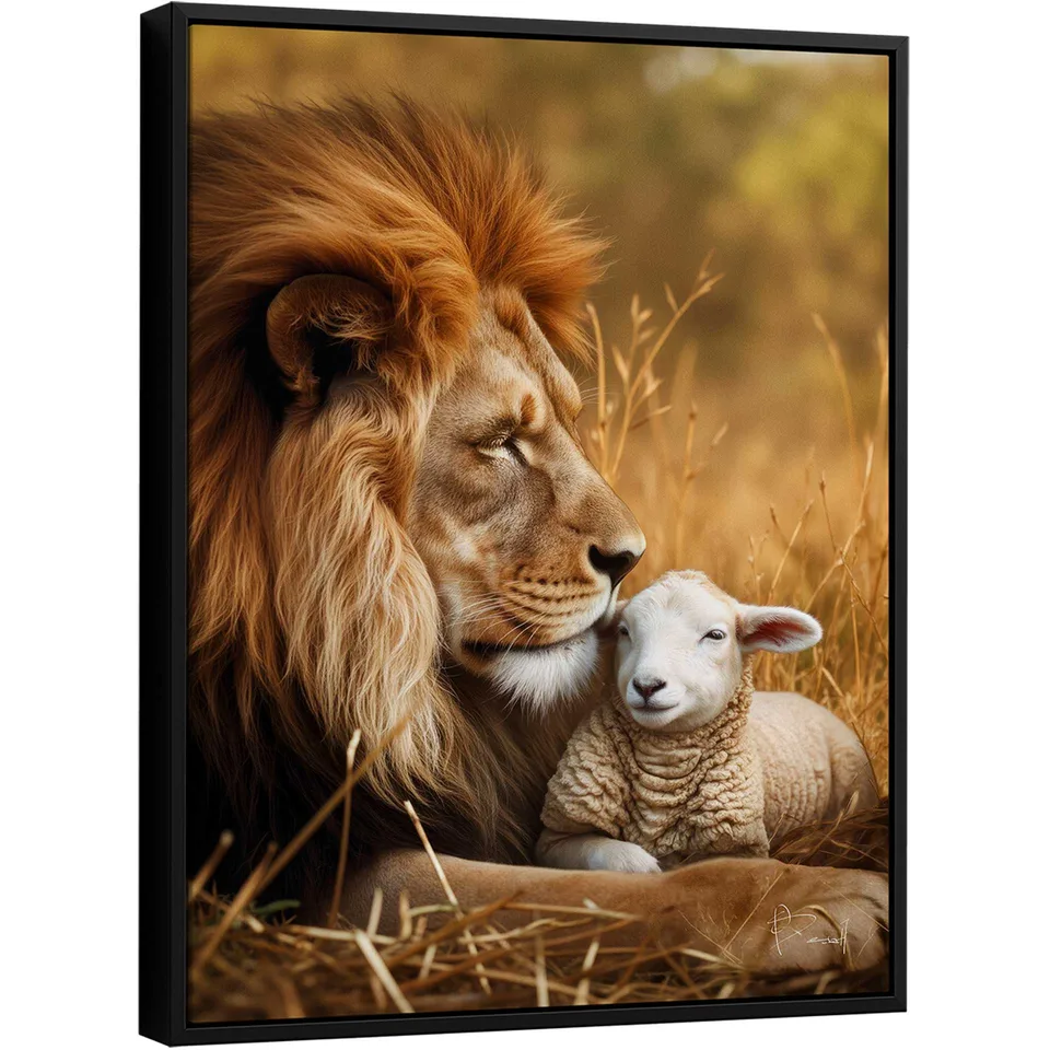 Quadro Leão Protetor do Cordeiro