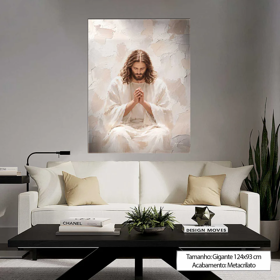 Quadro A Oração de Jesus - Coleção Cream Art — foto 5