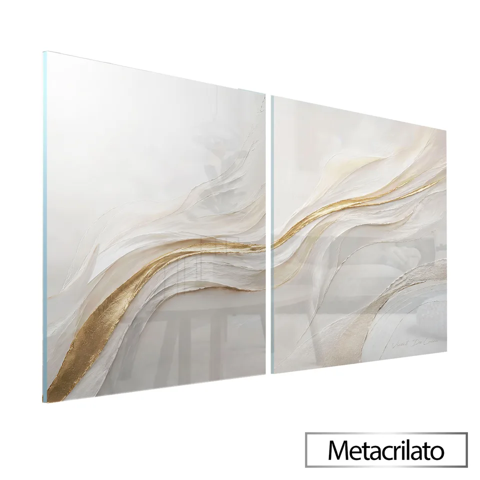 Quadro Abstrato Harmonia Dourada 2 Peças — foto 9