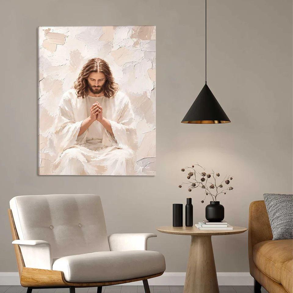 Quadro A Oração de Jesus - Coleção Cream Art — foto 6