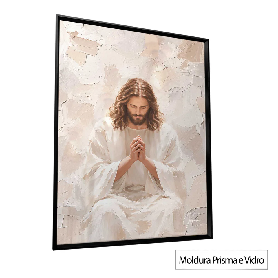Quadro A Oração de Jesus - Coleção Cream Art — foto 9