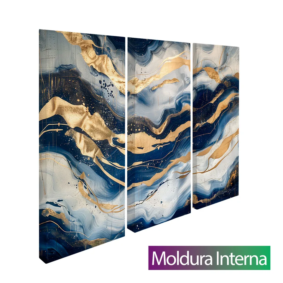 8936 Quadro Abstrato Ondas de Safira – 3 Peças (6)