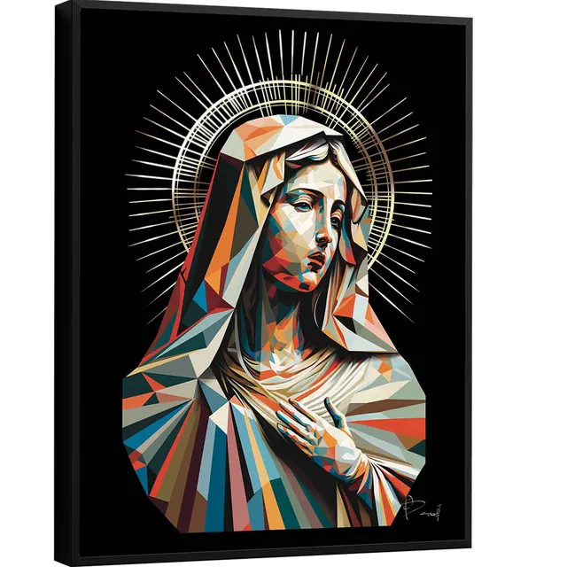 Quadro Maria Geométrica em fundo branco