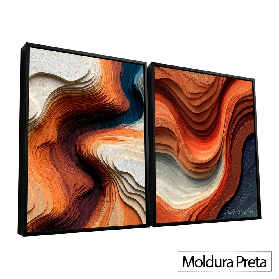 Quadro Fluxo Entre Curvas - 2 Peças