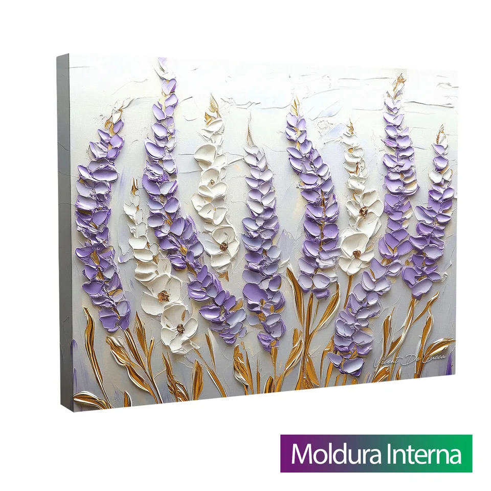 Quadro Leveza da Lavanda — Moldura Interna, Médio 64x48