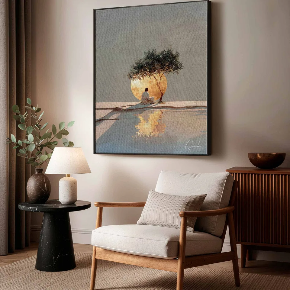 quadro cristo em serenidade — espaço de descanso paz e tranquilidade