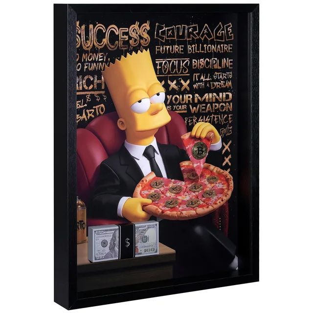 El Barto Pizza Bitcoin - 3D Masterpiece | QuadrosDecorativos.com