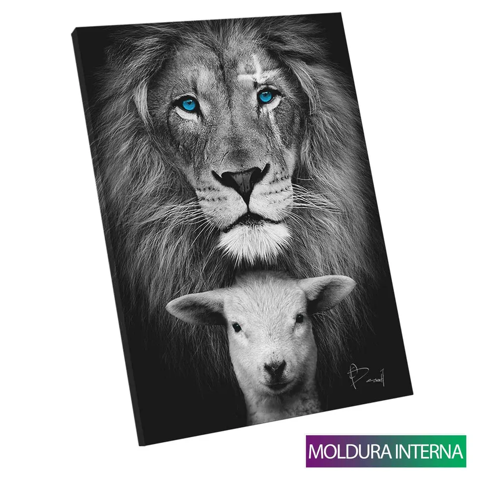 Quadro decorativo O Leão e o Cordeiro