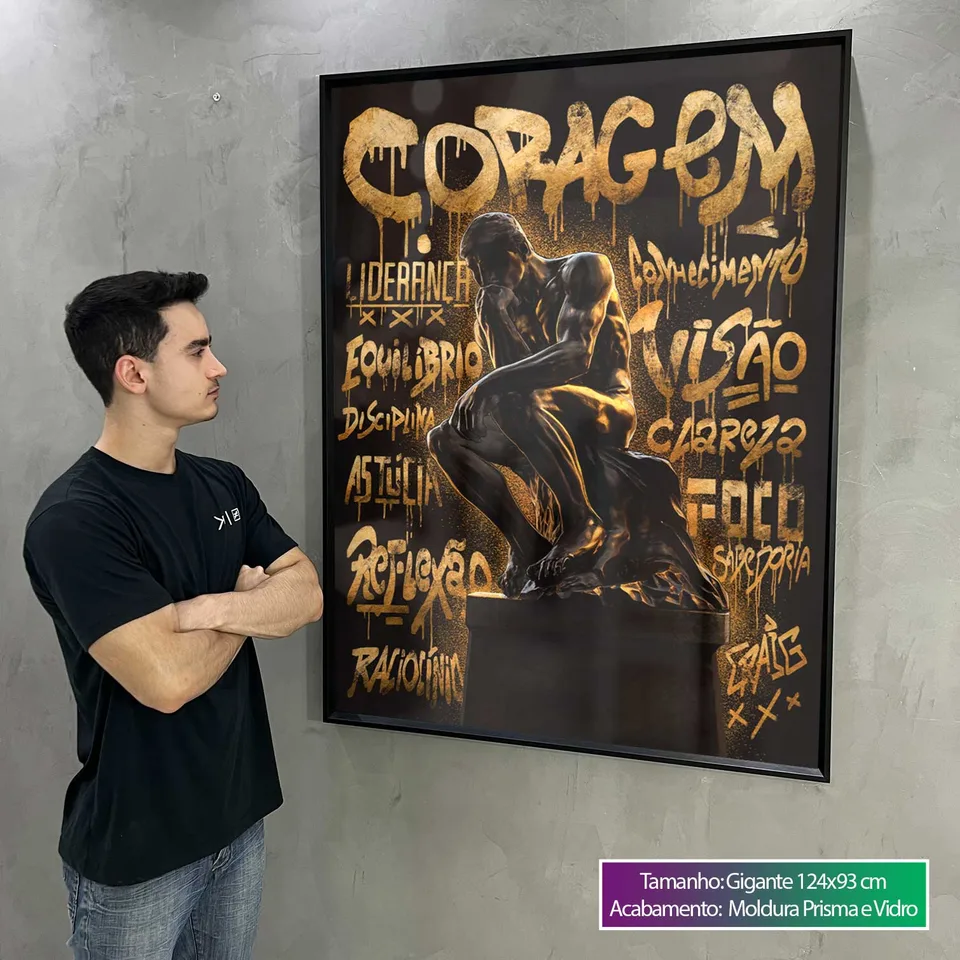 Quadro O Pensador Grafite Dourado CRAIG — foto 8