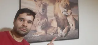 Quadro As Raízes do Leão na casa de Fabio Carmo Freire