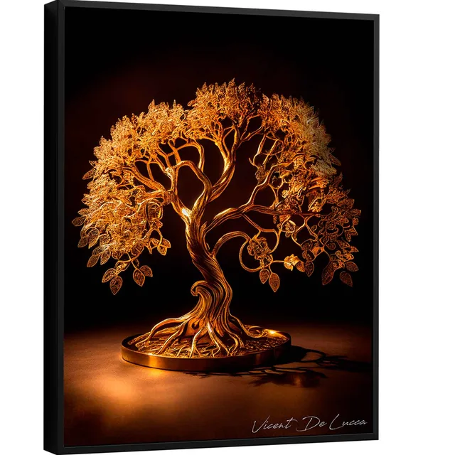 Quadro Árvore da Vida de Ouro - Quadros para Consultório de Psicologia | QuadrosDecorativos.com