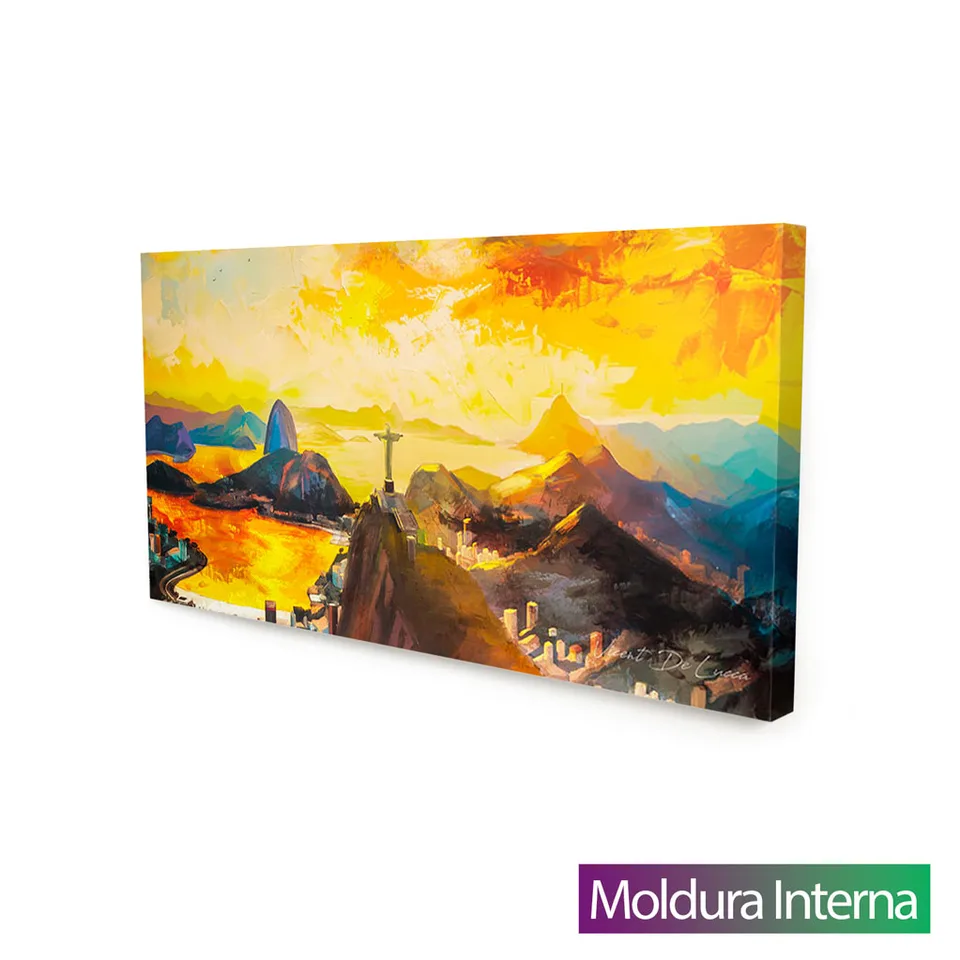 Quadro Rio de Janeiro Dia Ensolarado — Moldura Interna, Medio 68x34