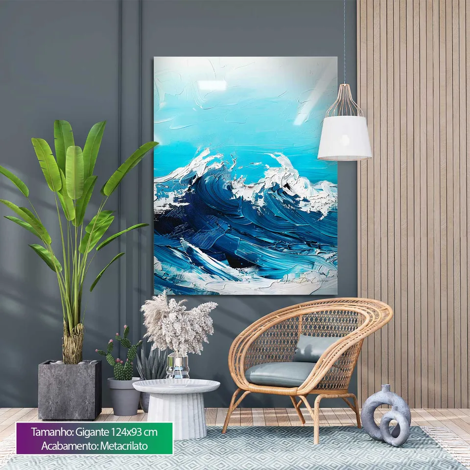 Quadro Abstrato Ondas Turbulentas — foto 5