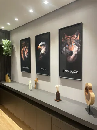 Quadro Disciplina, Execução e Foco Realista 3 Peças na casa de Felipe Andrade