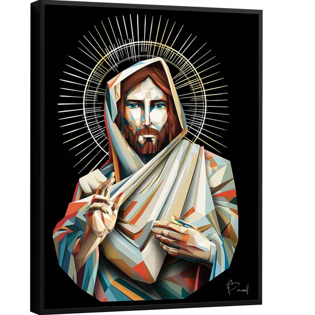 Quadro Jesus Geométrico - Quadros para Quarto | QuadrosDecorativos.com