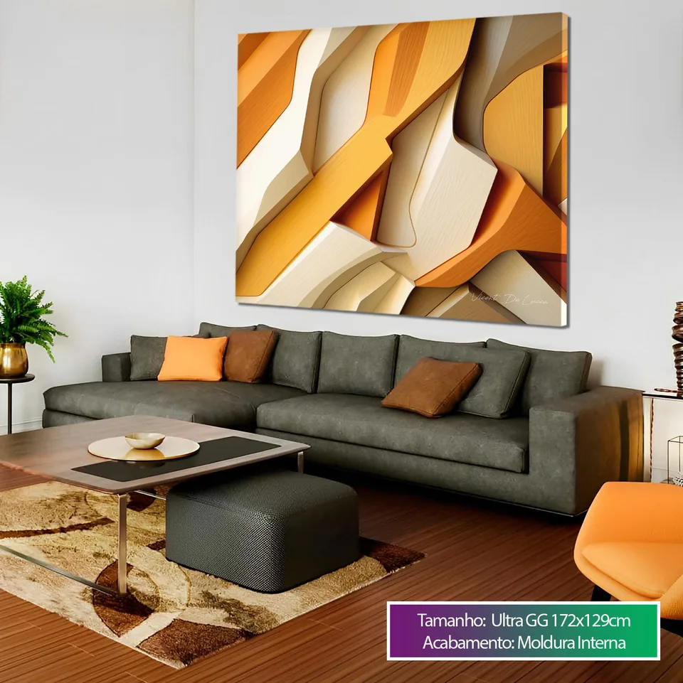 Quadro Abstrato Madeiras Fragmentadas — foto 2