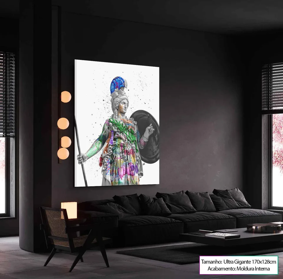 Quadros decorativos Deusa Athena Grafite CRAIG
