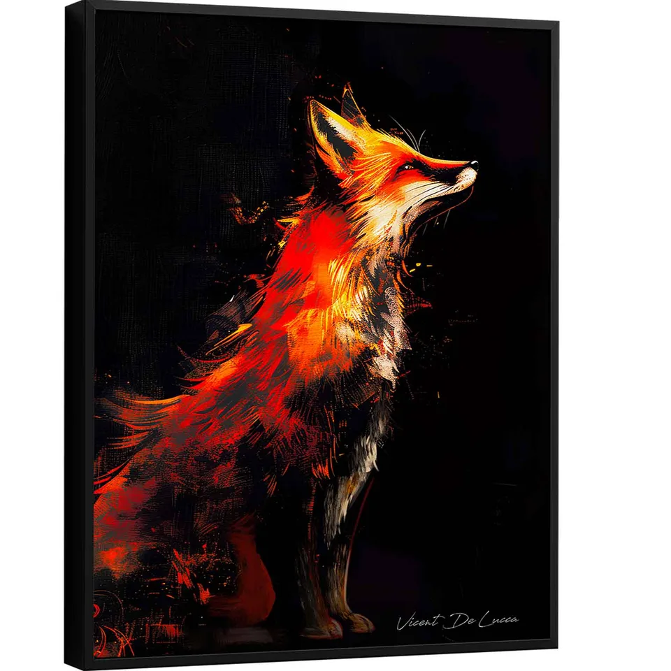 Quadro Raposa Flamejante - Quadros para Quarto | QuadrosDecorativos.com
