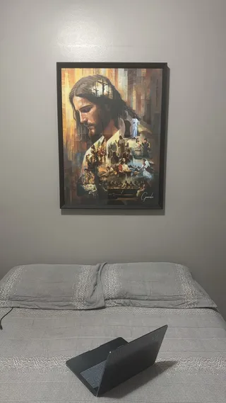 Quadro O Legado de Cristo na casa de Guilherme Saldanha