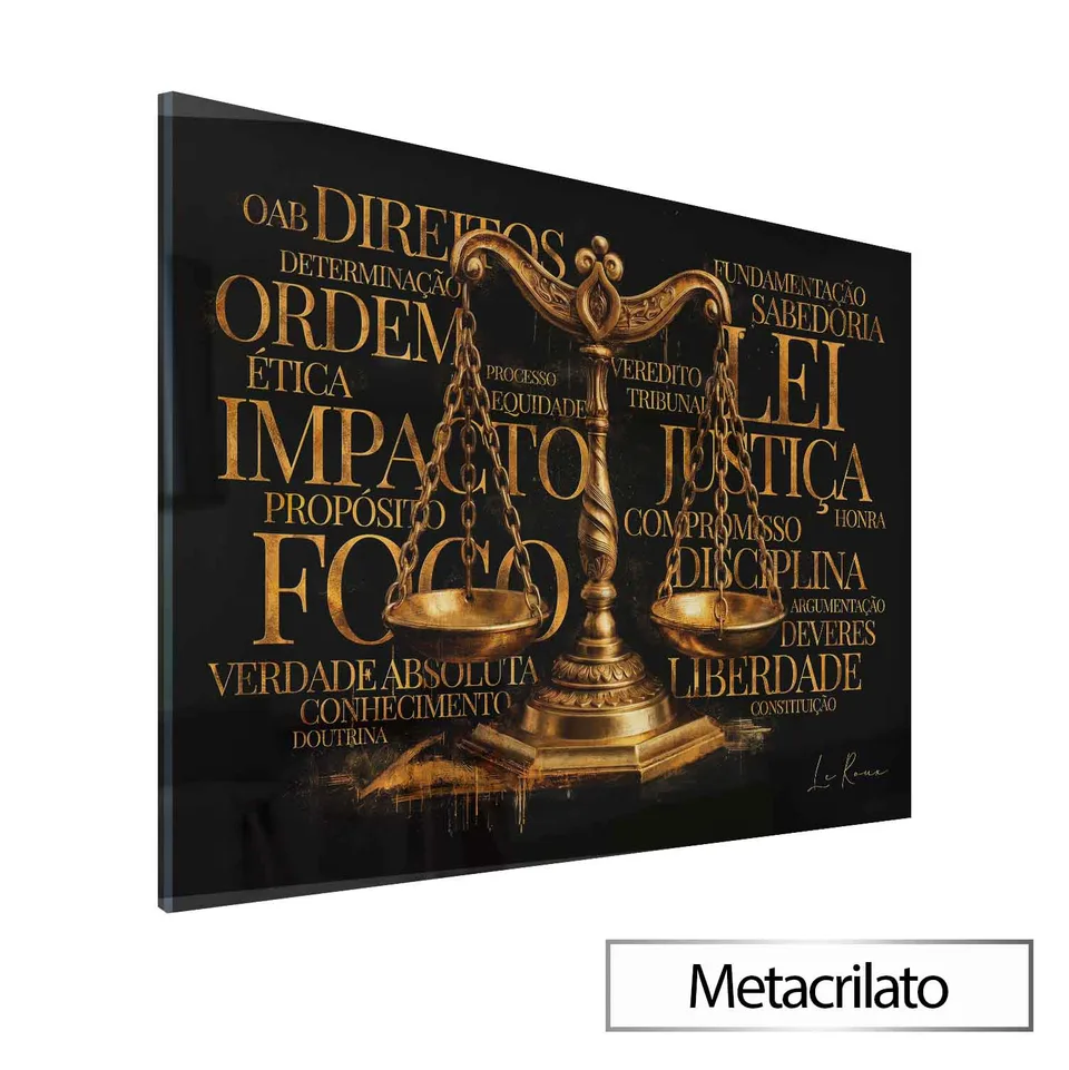 Quadro Balança da Justiça Dourada