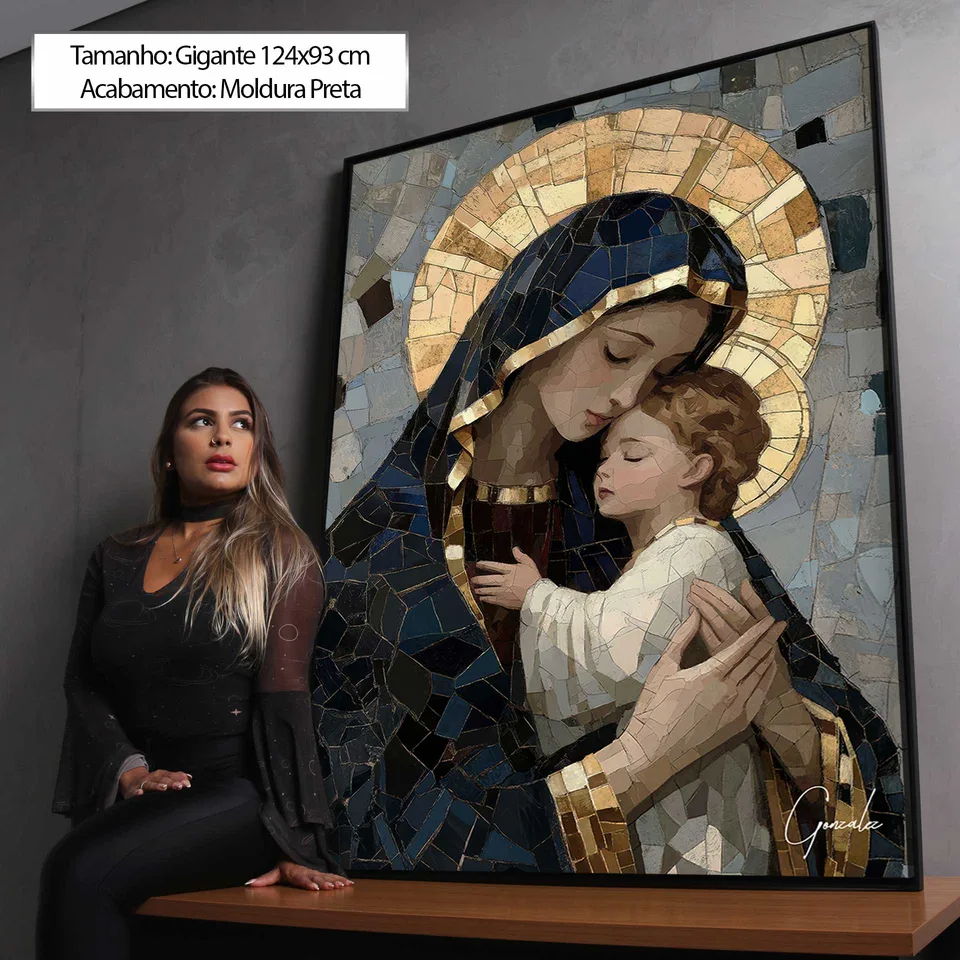 Quadro Maria e Jesus Mosaico — foto 8