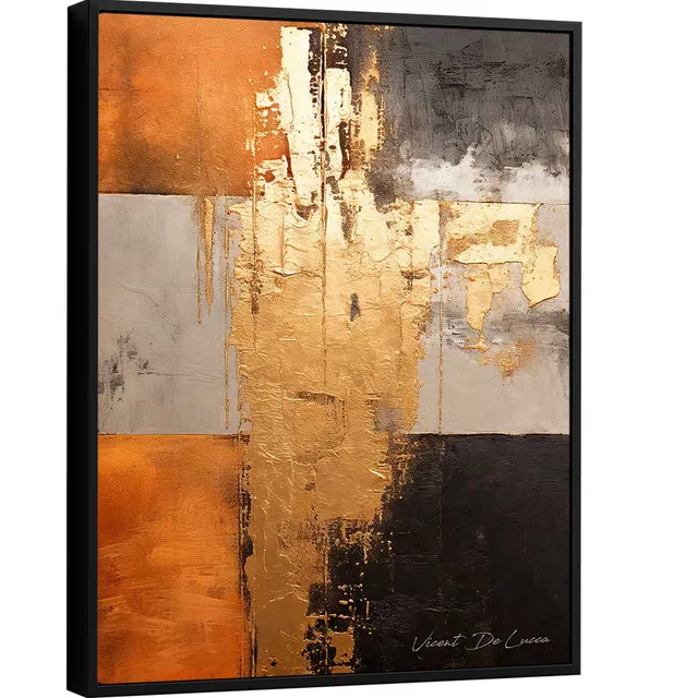 Quadro Abstrato Ouro e Ébano - Quadros Odontologia | QuadrosDecorativos.com