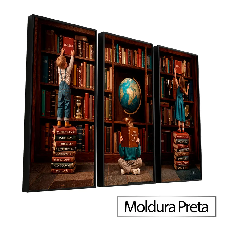 Quadro Fonte do Conhecimento - 3 Peças