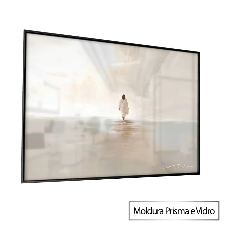 Quadro Jesus Sobre as Águas - Coleção Minimalista Prisma e Vidro