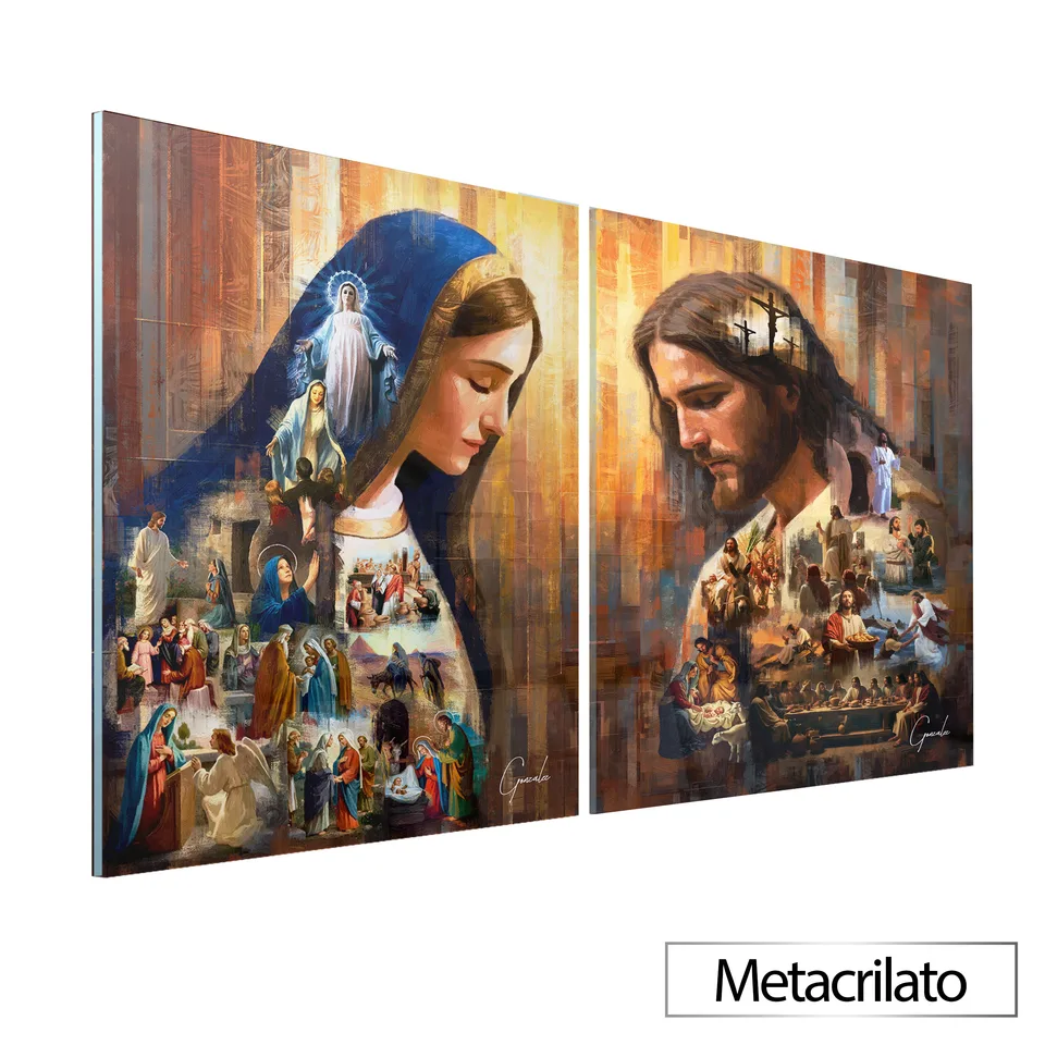 Quadro O Legado de Jesus e Maria 2 Peças