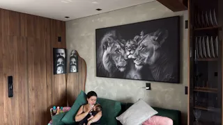 Quadro Família de Leões Carinhosos na casa de Fernanda Almeida