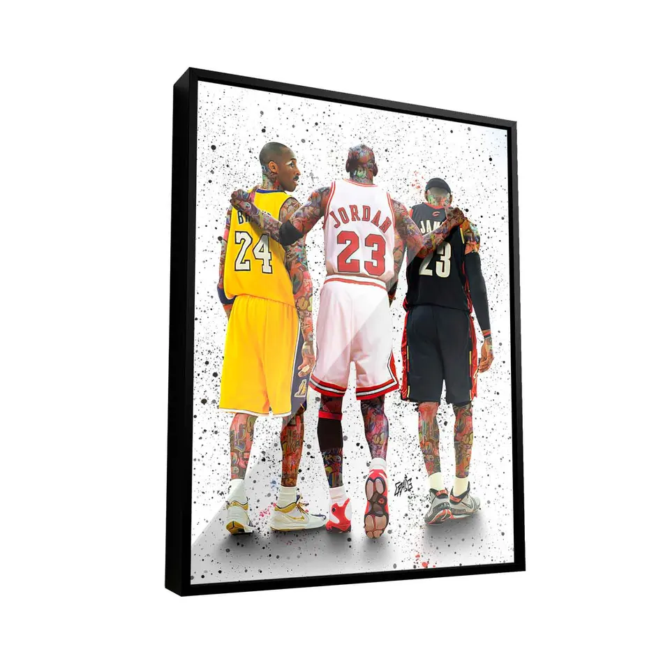 Quadro Decorativo Basquete As Lendas Jordan Brian James