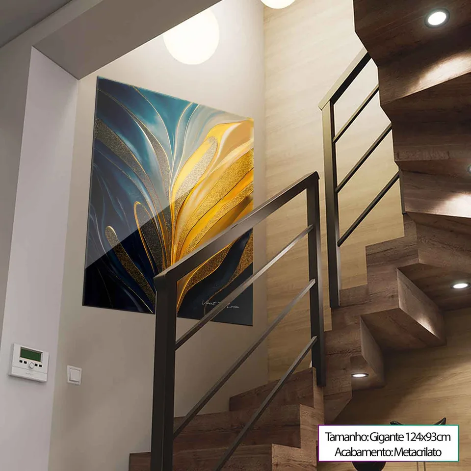 Quadro Abstrato Perene em metacrilato na escada
