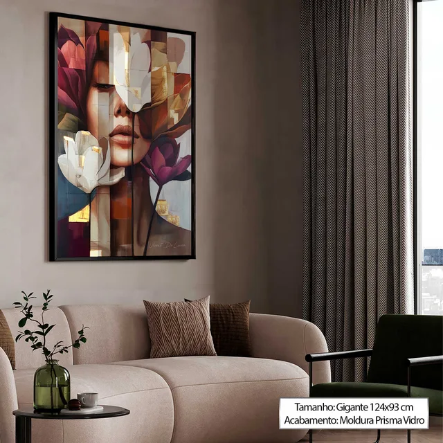 Quadro Florescer da Beleza em sala clara de atendimento